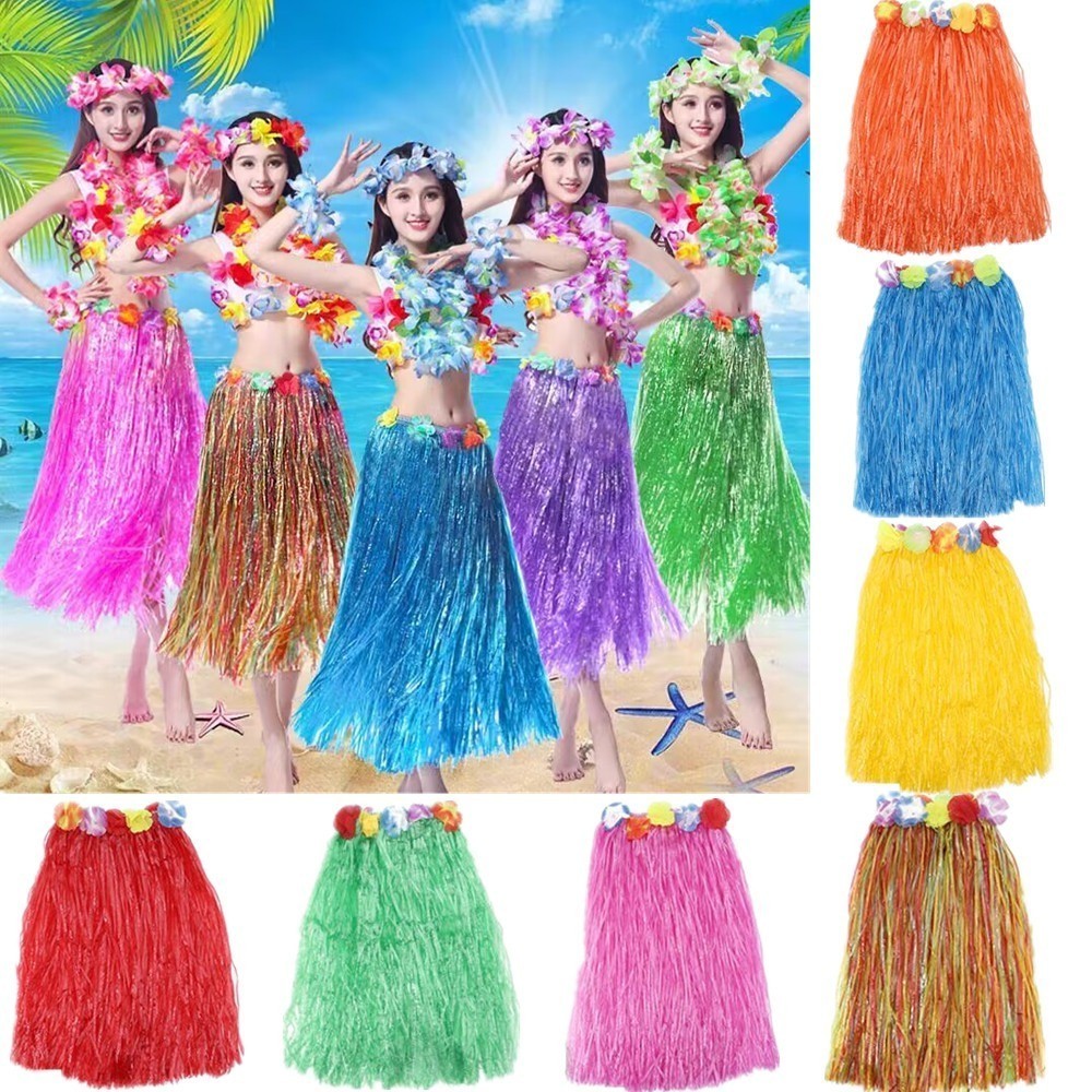 Tropical Hawaiian Hula Dress Artificial Children Adult Performance Party Costume Props Beach Birthday Wedding Party