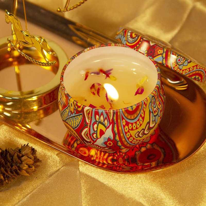 Dried flowers creative tin can aromatherapy candles home scattering flowers birthday candles souvenir candles