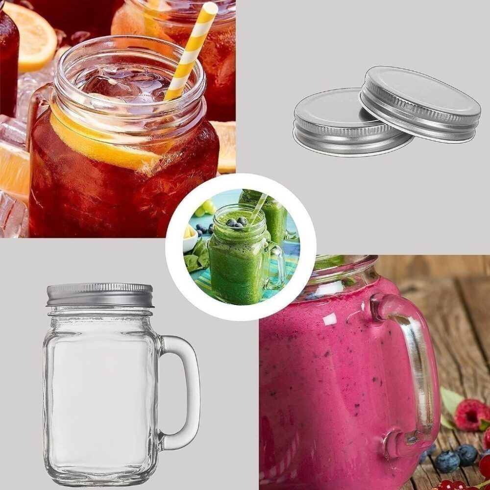 Drinking Handle Mug Kaca Cup Cawan Minum Glass-Cafe/Party/Oat Minuman - Image 2