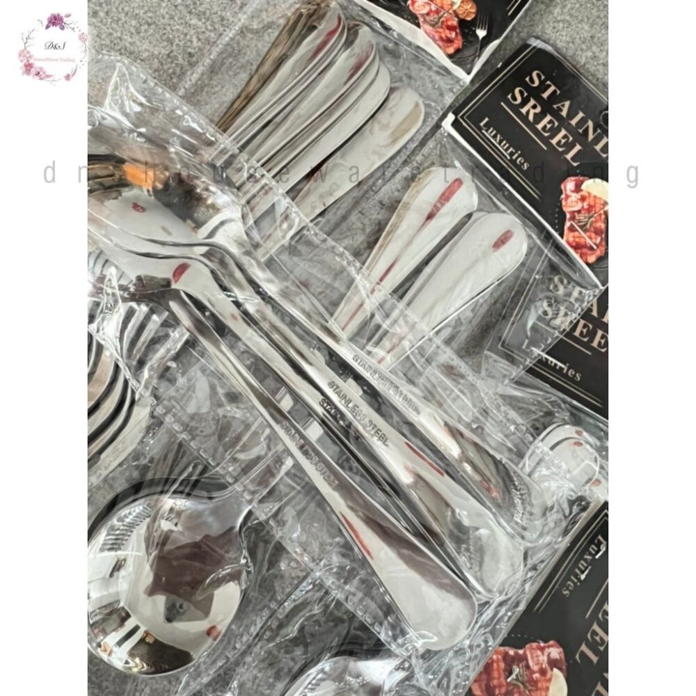 Extra Thick Stainless Steel Spoon Fork Teaspoon Soup Spoon Round Spoon Sudu Garpu Extra Tebal Panjang - Image 3