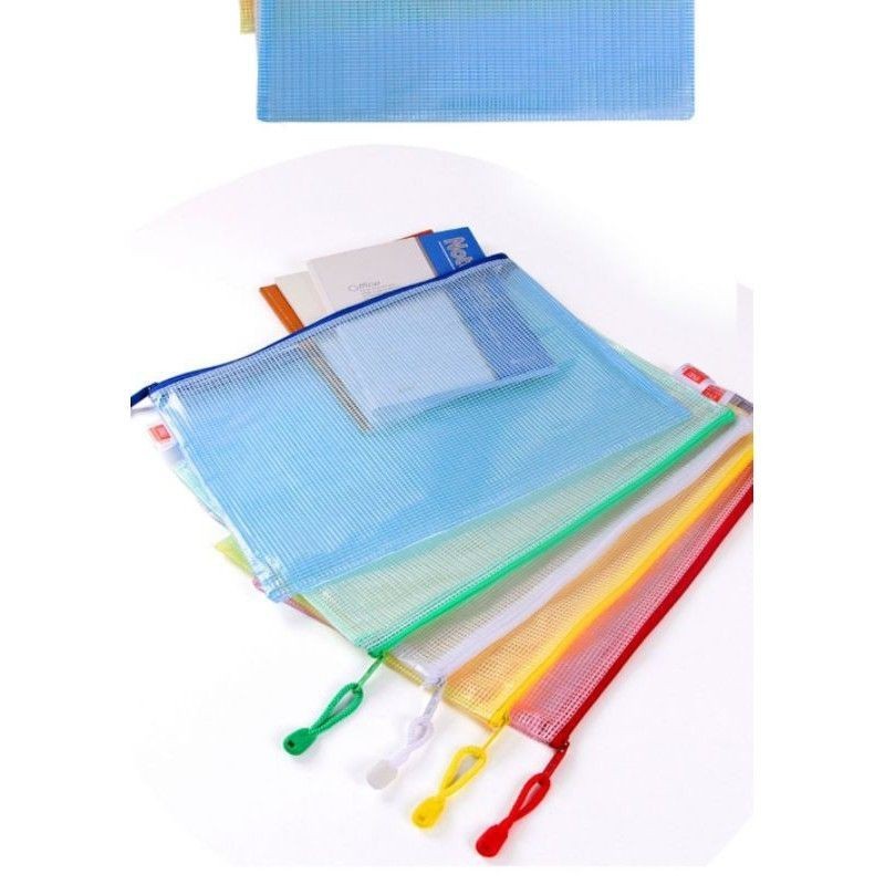 S1046 A3,A4,A5.5,A5,B6  Mesh Zipper File Bag zip file bag  Waterproof Transparent Portable  Bag