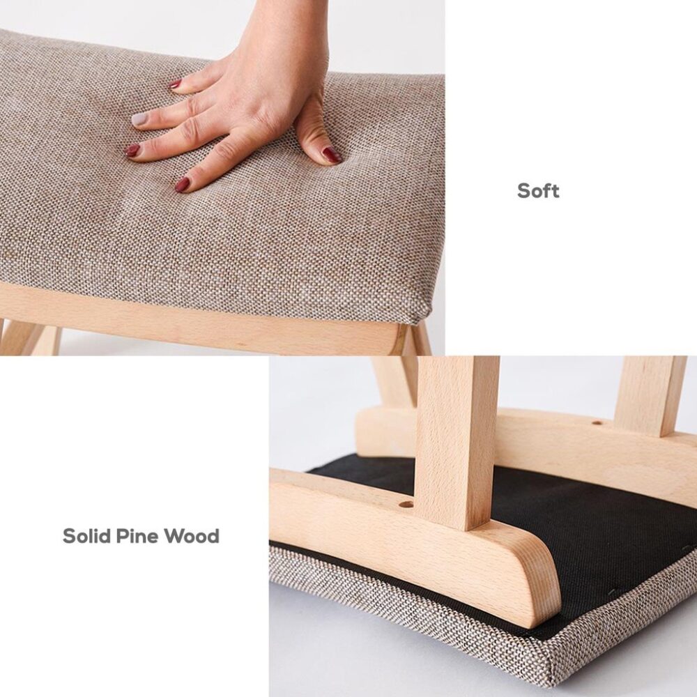 Modern Solid Wood Stools Children Chair Foot Stool Ottoman Kerusi Kayu Mini Chair - Image 5