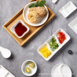 Pure white ceramic small dish, commercial flavor dish, hot pot, two-grid, three-grid condiment, seasoning, dipping sauce