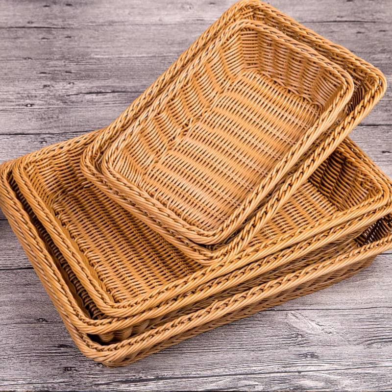 M1004 New Straw Storage Box Seagrass Basket Rattan Fruit Container Makeup Organizer Woven Storage Baskets Wicker Basket
