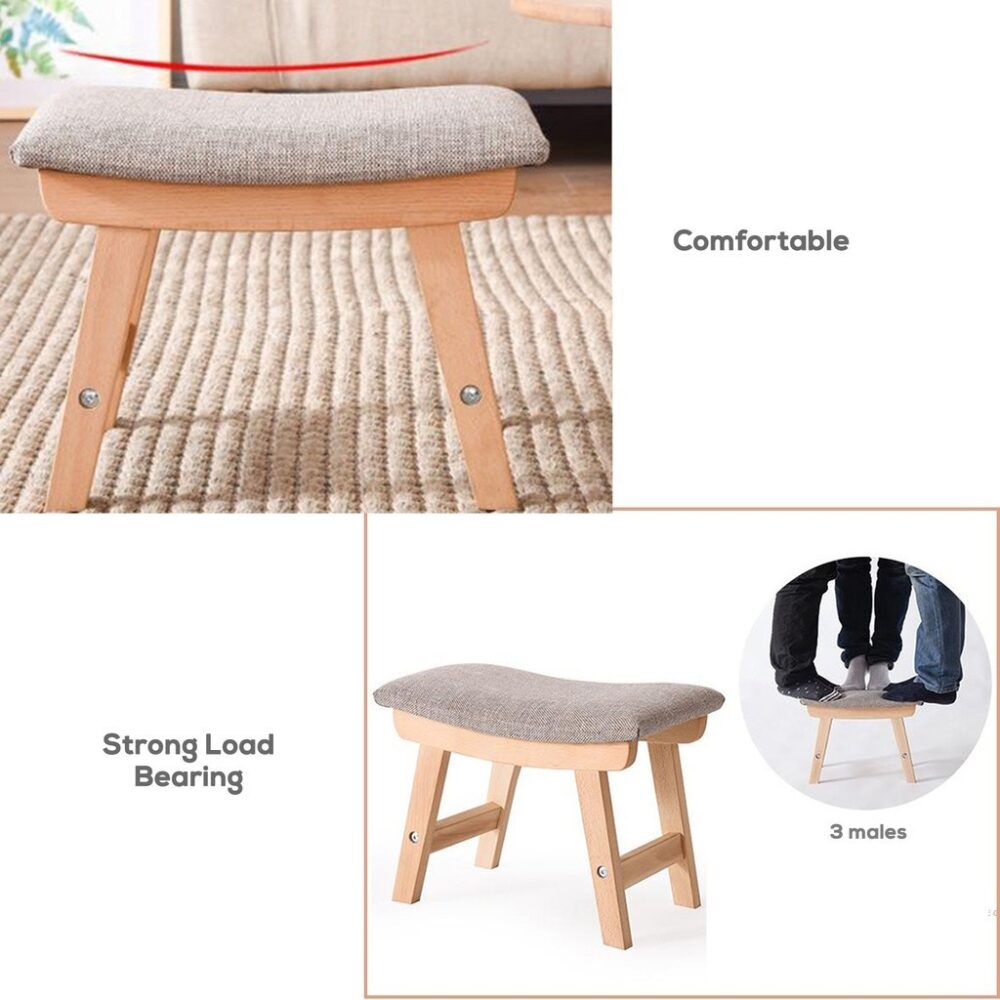 Modern Solid Wood Stools Children Chair Foot Stool Ottoman Kerusi Kayu Mini Chair - Image 7