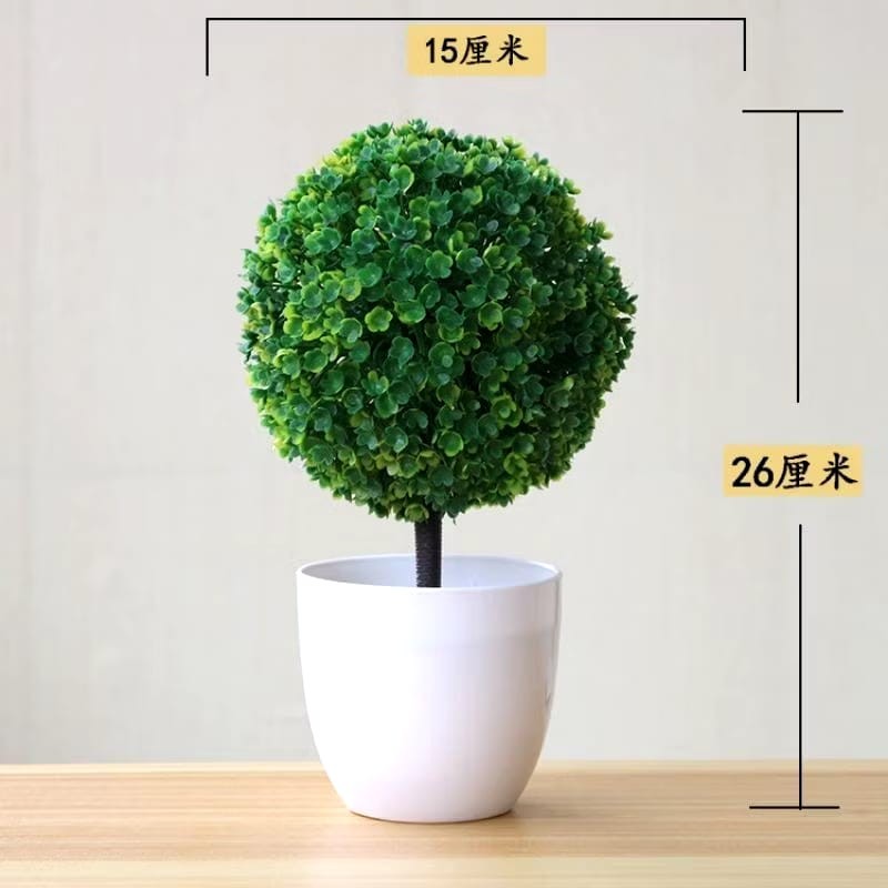 flowrr display Sakura Snowball Simulation Plant Potted Grass Ball Bonsai Small Tree Decoration Flower Ornament Mini Ball