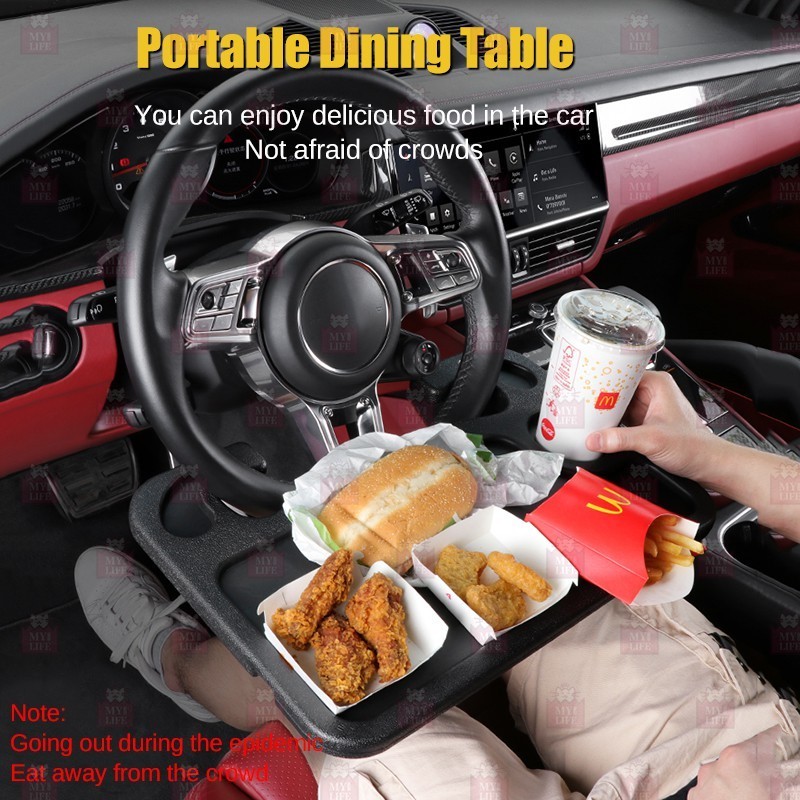 Car Steering Wheel Table Tray Laptop Food Dining Reading Writing Stand Holder Meja Kereta Meja Roda Stereng Car