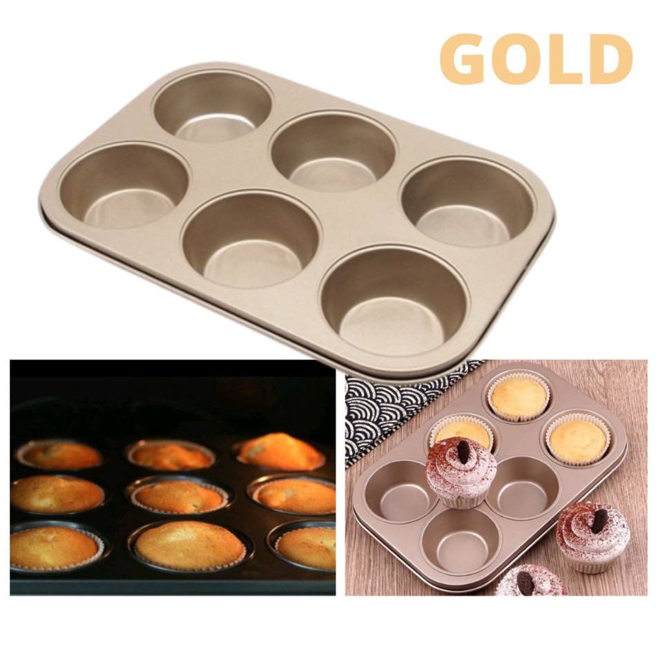 Muffin Pan Cup Cake Baking Tray Non - Stick /2 Colors Gold And Black Oven baking pans