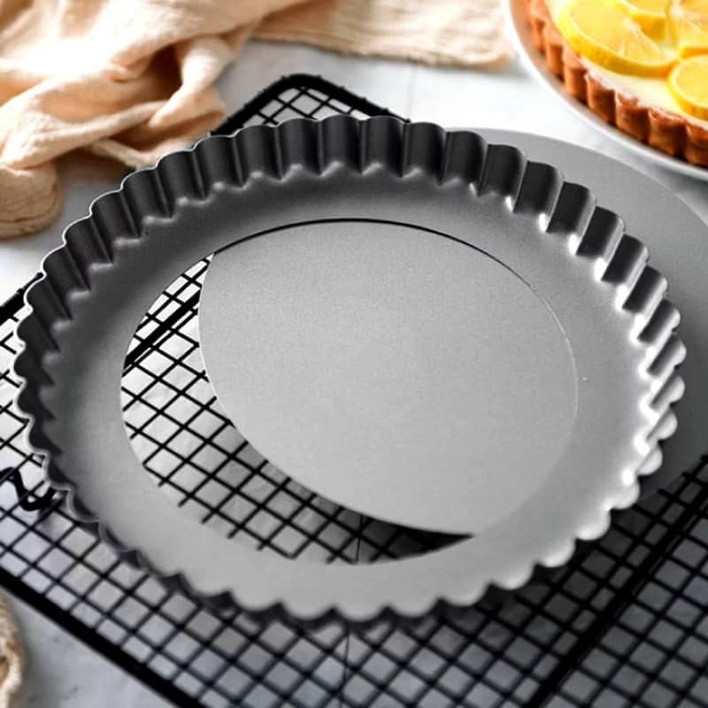 3/4/5/8inch Non-Stick Pie Pan Mold Removable Bottom Circle Corrugated Pizza Tray Pizza Pan Mini Tart Pan Kuali Pai