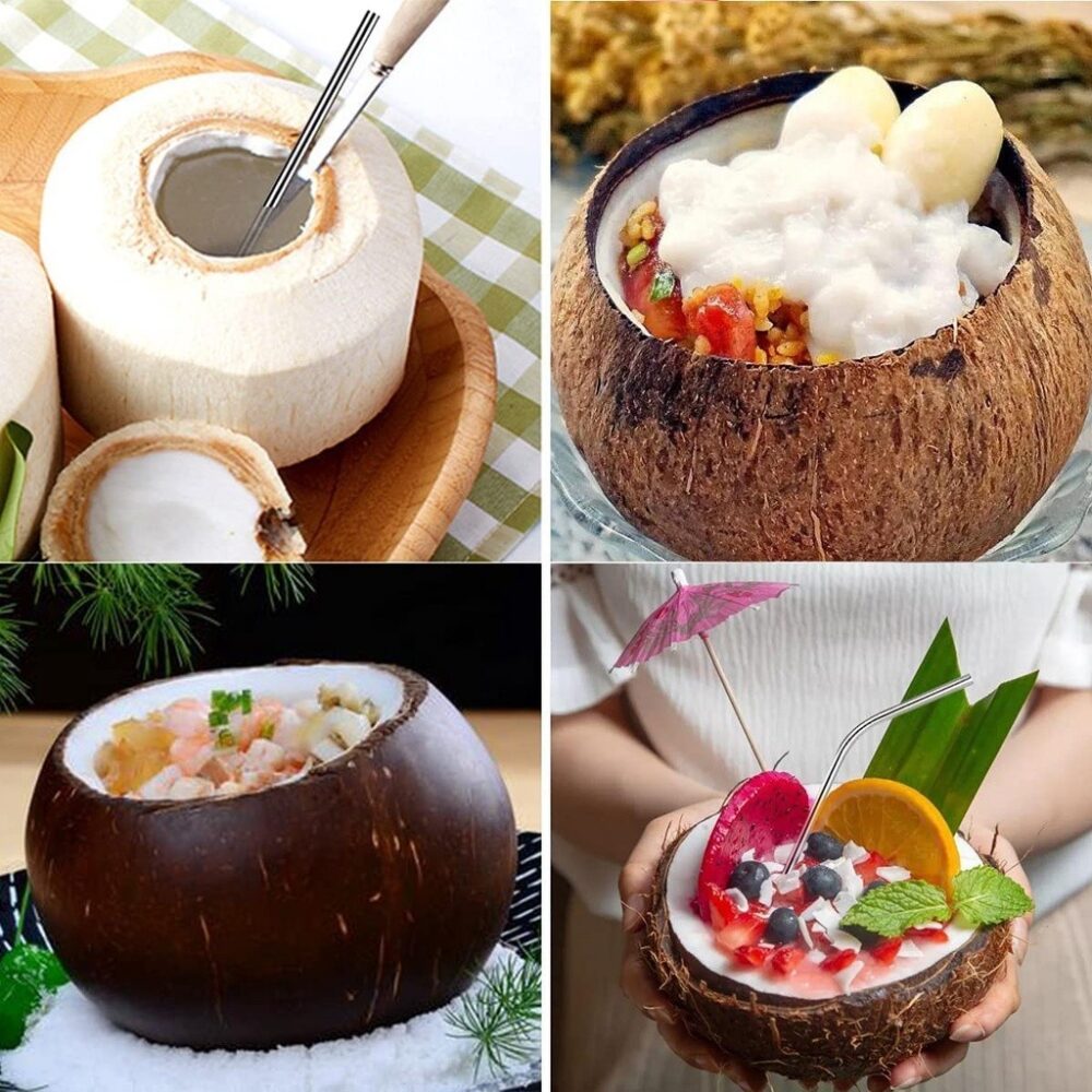 Coconuts Opening Tool Young & Mature With Hammer Coconuts Shell Opening Coconut Planing Knife Grater - Image 6