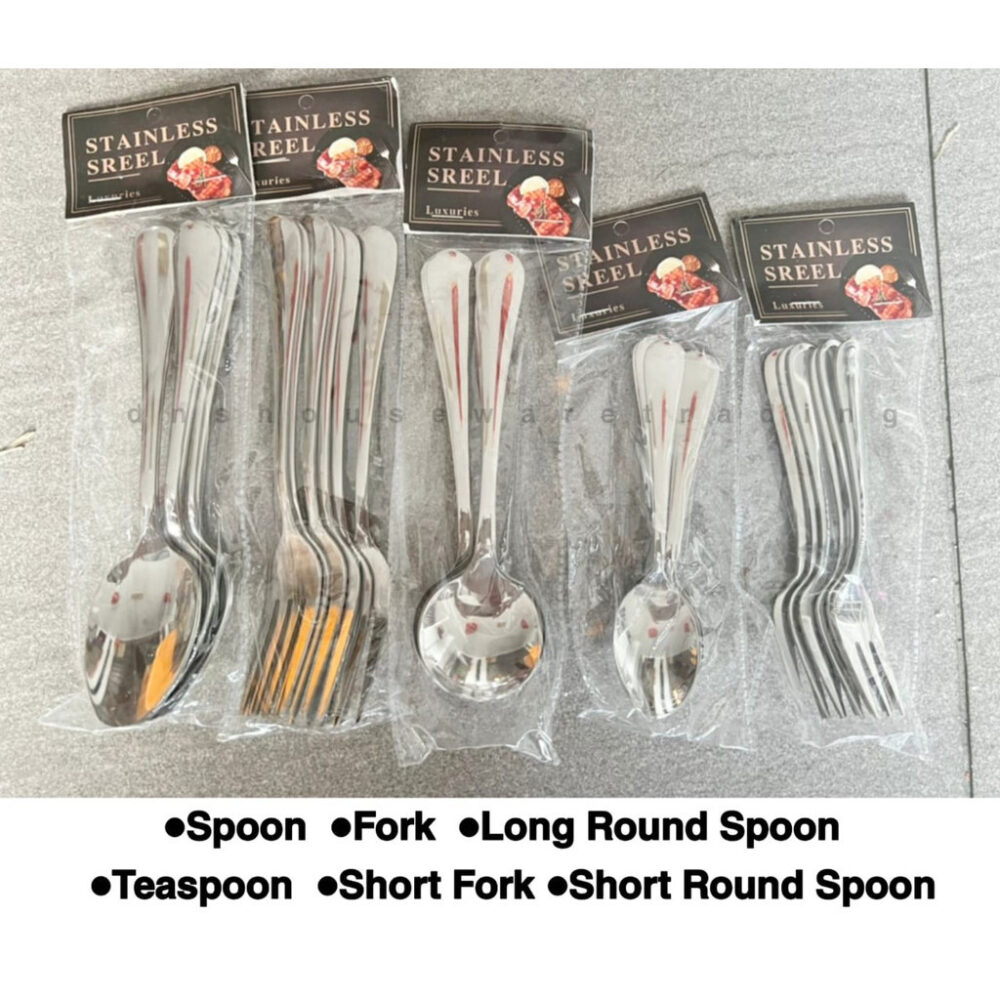 Extra Thick Stainless Steel Spoon Fork Teaspoon Soup Spoon Round Spoon Sudu Garpu Extra Tebal Panjang