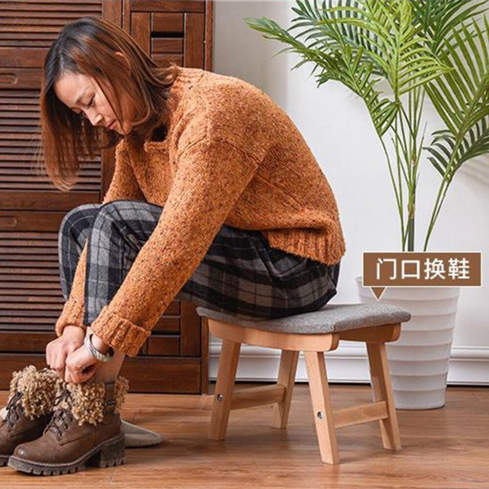 Modern Solid Wood Stools Children Chair Foot Stool Ottoman Kerusi Kayu Mini Chair - Image 8