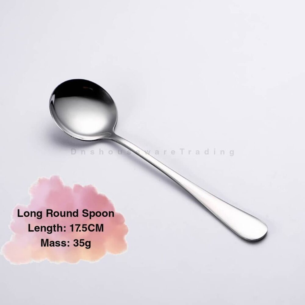 Extra Thick Stainless Steel Spoon Fork Teaspoon Soup Spoon Round Spoon Sudu Garpu Extra Tebal Panjang - Image 7