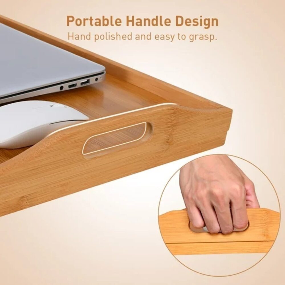 Wooden Table Bamboo Table Folding Simple office Writing Desk Bedside Table Meja Belajar Bed Table Tray Meja Bamboo - Image 7