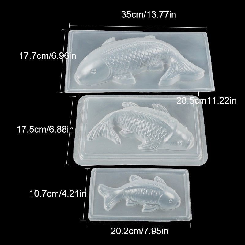 M1038 Plastic 3D Fish Cake Koi Jelly Handmade Sugarcraft Mold DIY