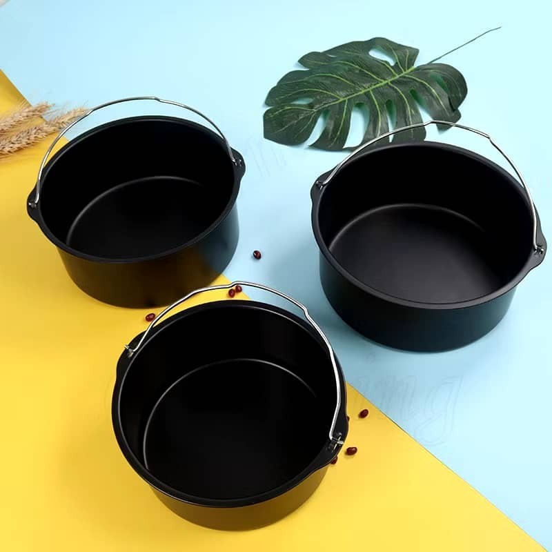 6/7/8 inches Non-Stick Air Fryer Mould Cake Mold Baking Tray Pan Round Roasting Basket Acuan Dulang Loyang Bakul