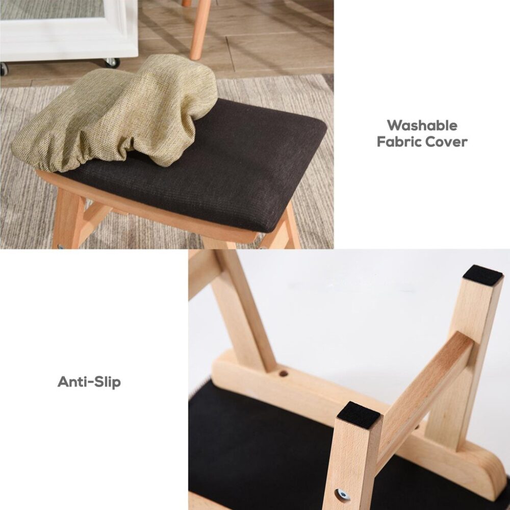 Modern Solid Wood Stools Children Chair Foot Stool Ottoman Kerusi Kayu Mini Chair - Image 6