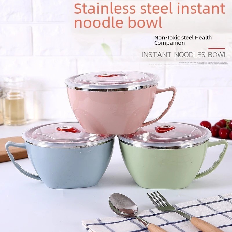 Korean Style Multipurpose Instant Noodle Stainless Steel Bowl With Seal