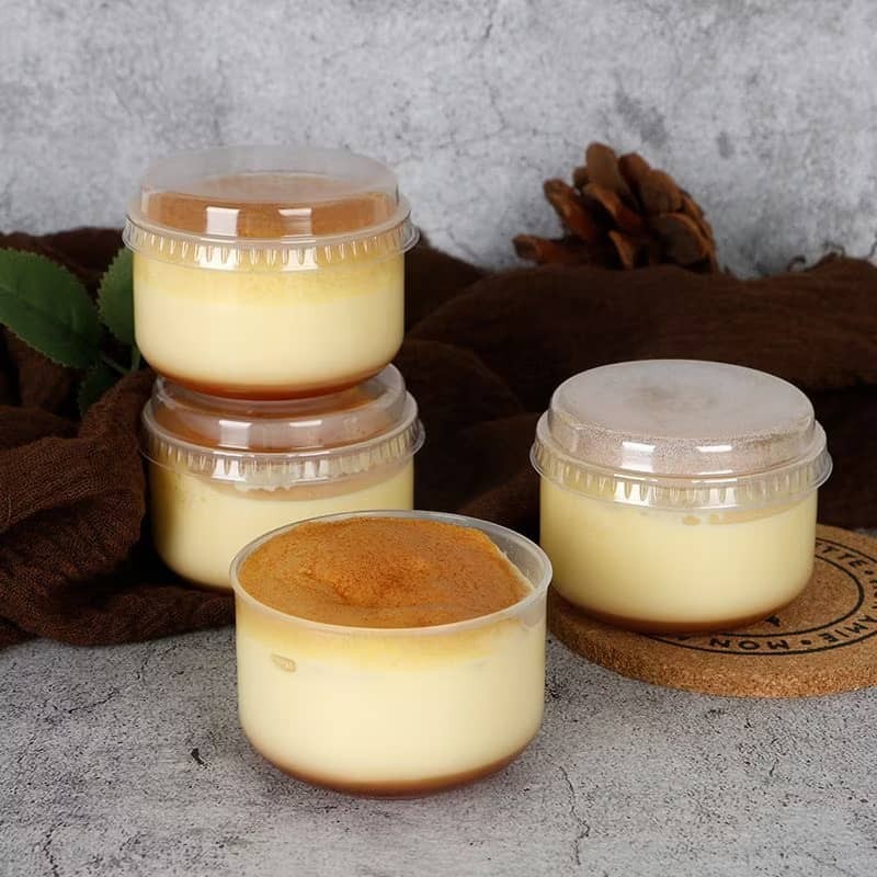 150ml Caramel Baking Pudding Cup With Lid | Dessert Jelly Yogurt Ice Cream Container Cup With Lid Plastic Cup
