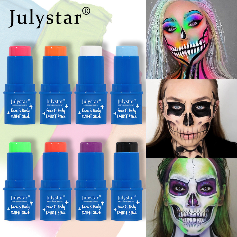 Julystar Halloween Body Painting Paste Cross-border Makeup Facial Water-soluble Fluorescent Face Stage Painting Stick