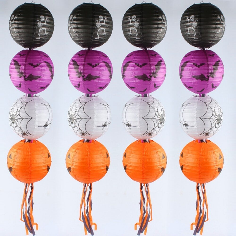 Halloween Paper Lantern Pumpkin Spider Skull Bat Hanging Lantern Halloween Decor Joie - Image 2