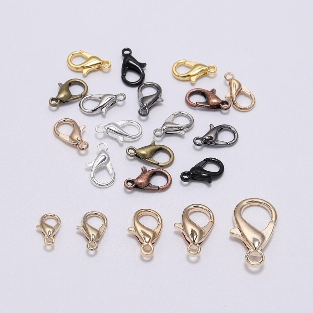 50pcs/pack Lobster Clasp Hooks Necklace Hooks DIY Jewelry Making14x7mm,12x6mm16x9mm,21x12mm,10x5mm Accesories Necklace