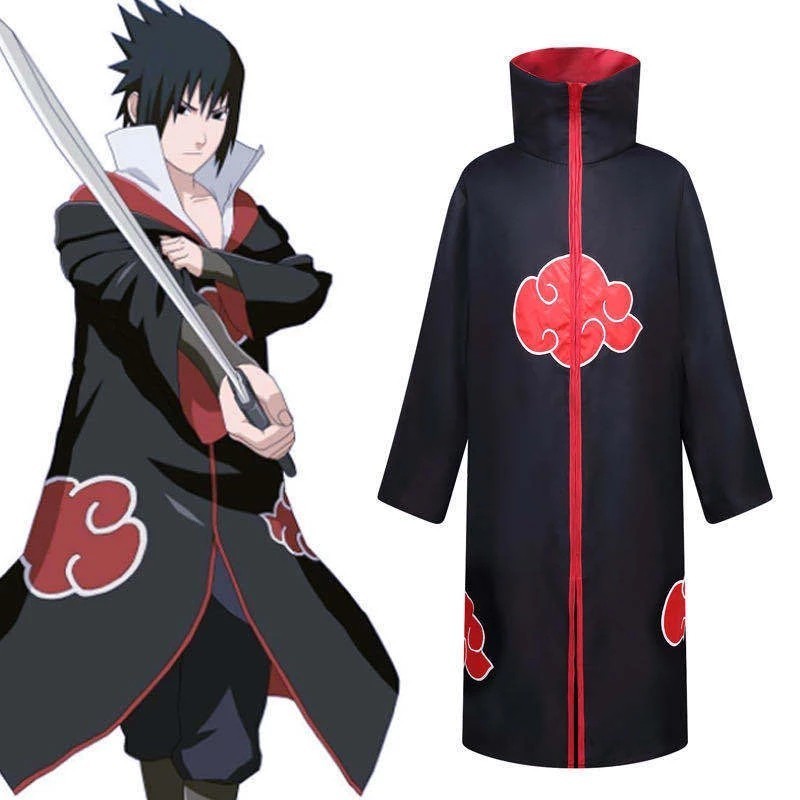 Cosplay Costume Narut Akatsuki Cloak Anime Red Cloud Robe Halloween Cloak Sasuke Uchiha Namikaze Minato Hatake Kakashi