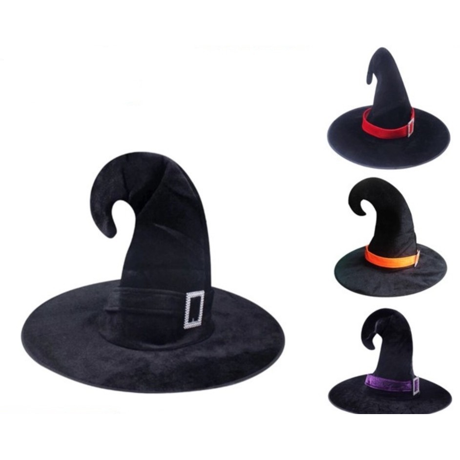 Cosplay Wizard Hat Witch Hat Merlin Hat Halloween Magician Topi Wizard Topi Cosplay