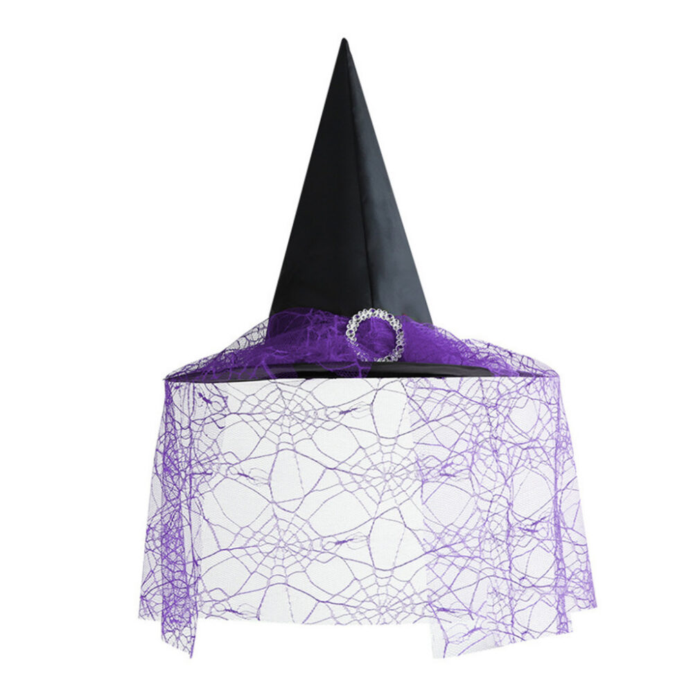 Hat Fringed Witch Hat Unique Halloween Witch Hat with Mesh Cover for Cosplay Makeup Prop Perfect for Masquerade Parties - Image 6
