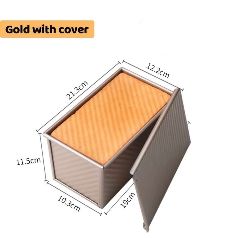 W4B6 Toast Box Non-Stick Loaf Pan Tin Pullman Boxtray Bread Home450g Rectangular Toast Bread Bekas Roti