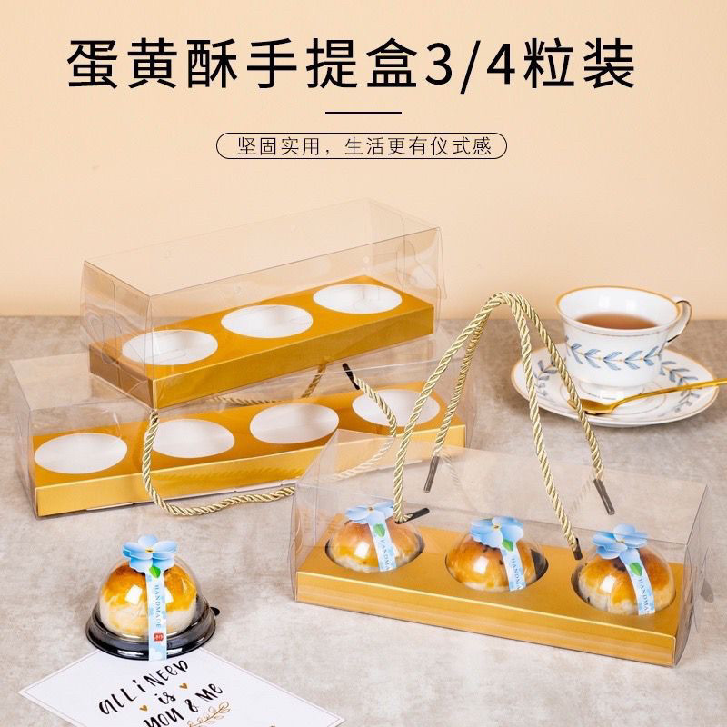 Transparent egg yolk cake packaging box/portable mooncake box/ portable box