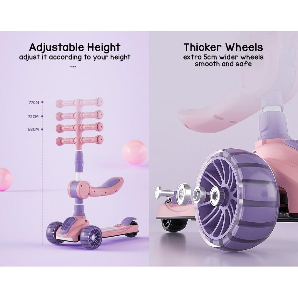 Scooter Children Folding Skateboard Kids Adjustable Height Flashing Light 3 Wheels Foot Scooters Scooter - Image 6