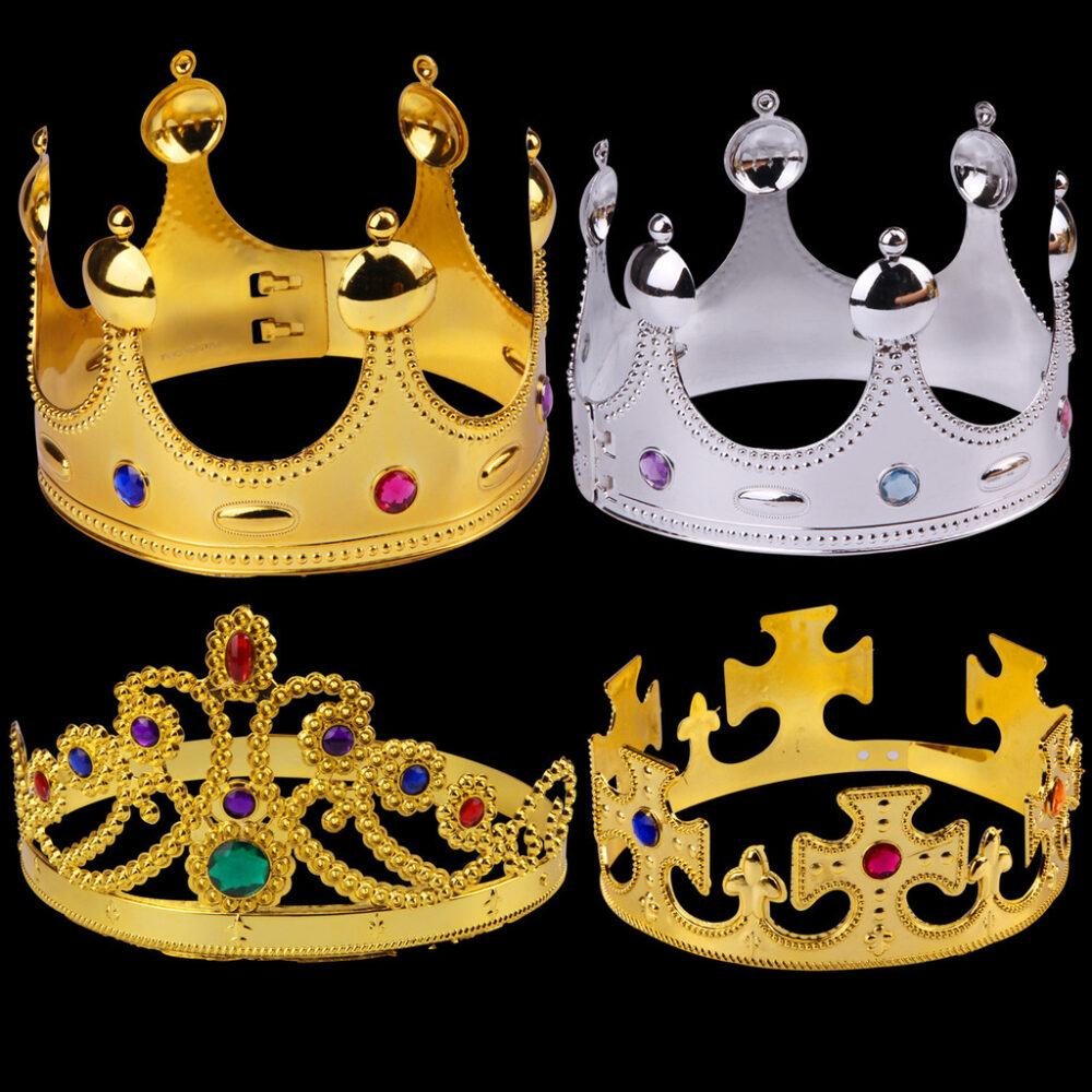 King Crown Halloween Ball Dress Up Plastic Crown Scepter Party Supplies Birthday Crown Princess Crown