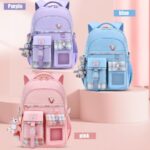 New school bag girls  to reduce the burden of spine protection school bag girl schoolbag ultra-light children's backpack