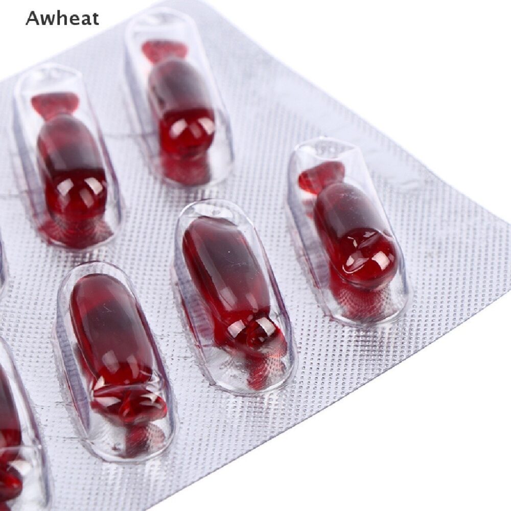 Ship from Malaysia ready stock 10pcs Halloween Fake Blood Capsule Plasma Pills Vampire Horror Funny Joke Prank new - Image 4