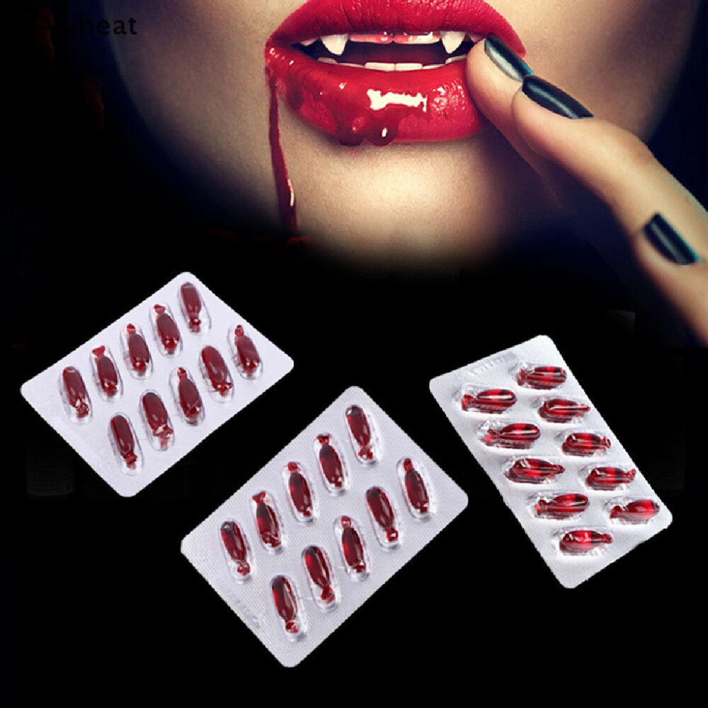 Ship from Malaysia ready stock 10pcs Halloween Fake Blood Capsule Plasma Pills Vampire Horror Funny Joke Prank new - Image 8