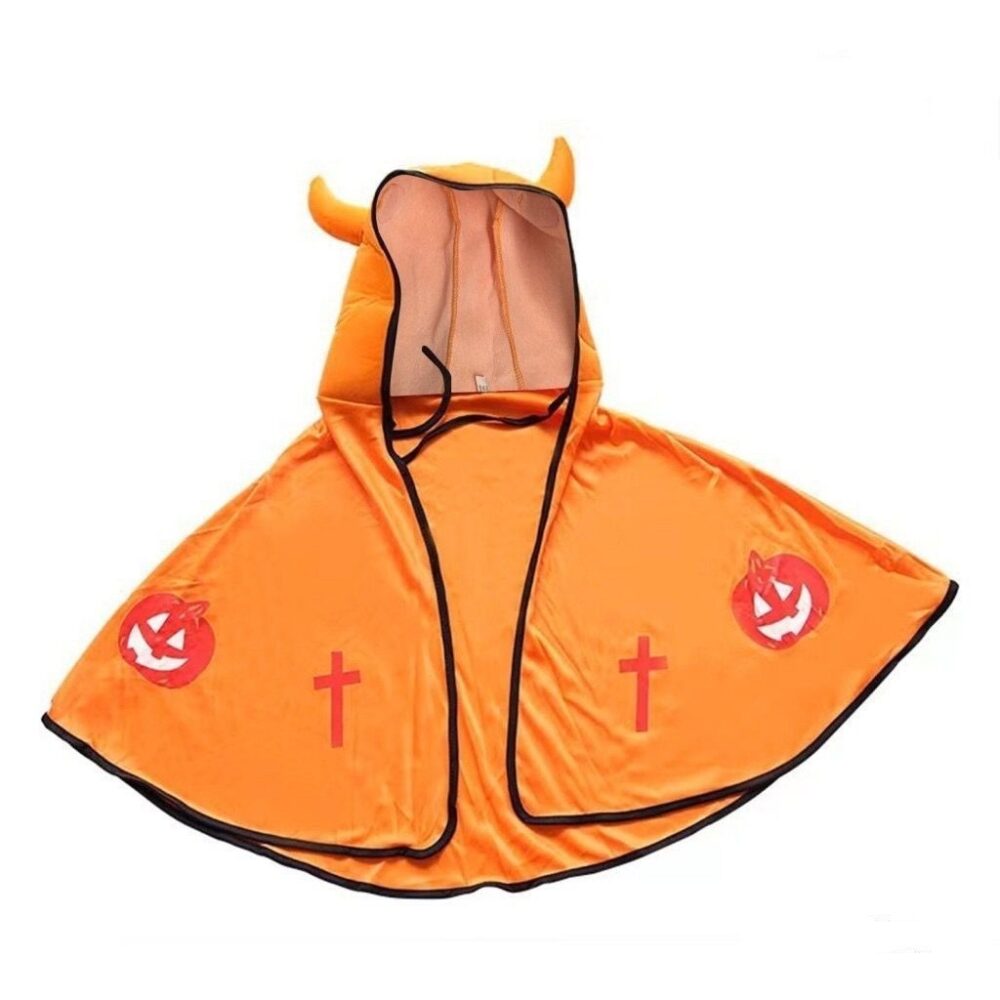 Kids Witch Magic Cloak with Hooded Devil Horn Cape Halloween Cosplay Show Props - Image 13