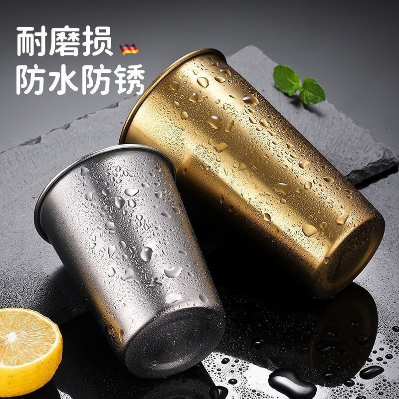 New Korean 304 stainless steel beer mug portable outdoor single-layer cold drink cup camping cup mug batch