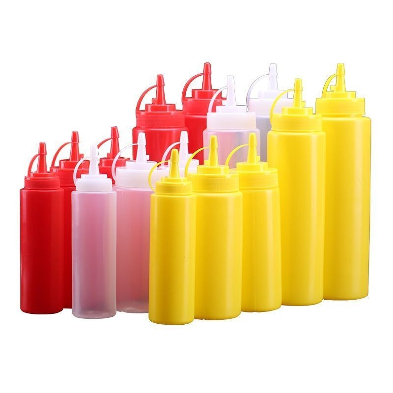 Botol Sos Bottle Plastic Squeeze Sauce Tomato Condiment Dispenser Mustard Ketchup Sauce Vineger