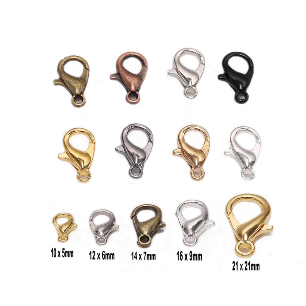 50pcs/pack Lobster Clasp Hooks Necklace Hooks DIY Jewelry Making14x7mm,12x6mm16x9mm,21x12mm,10x5mm Accesories Necklace - Image 2