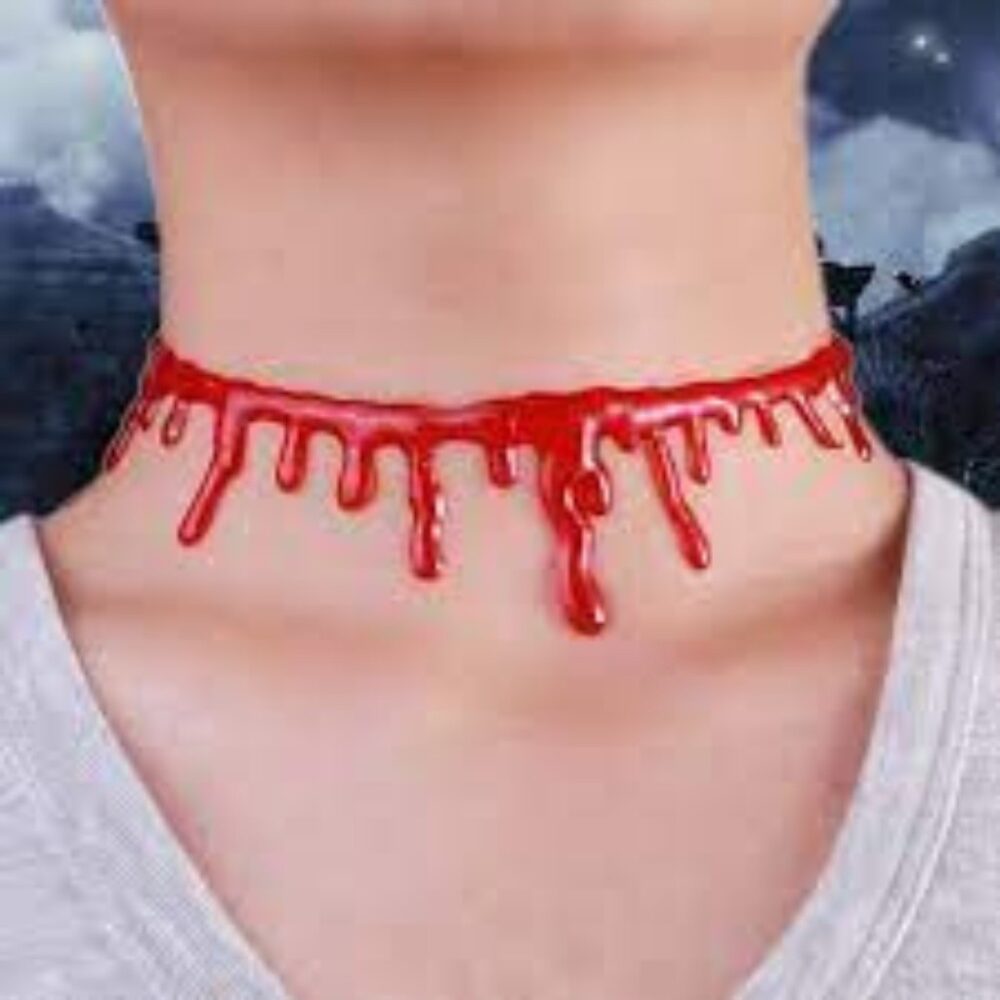 Fake Blood Choker Blood Necklace / 3D Horror Sticker / Face Art DÃÂÃÂÃÂÃÂÃÂÃÂÃÂÃÂ©cor Sticker - Image 2