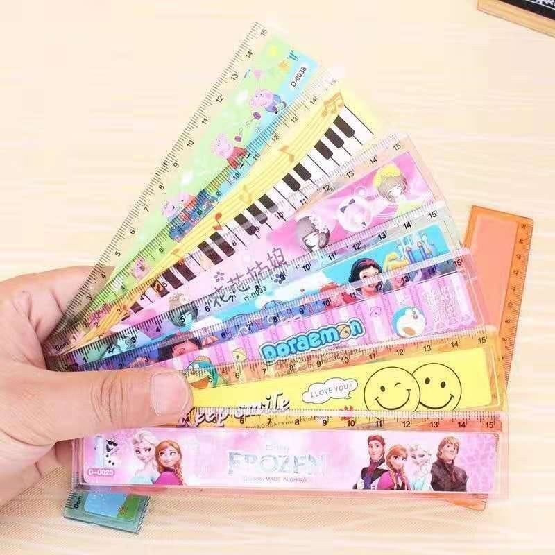 Cartoon Plastic Straight Ruler 15cm 15cm Pembaris Kartoon 15cm