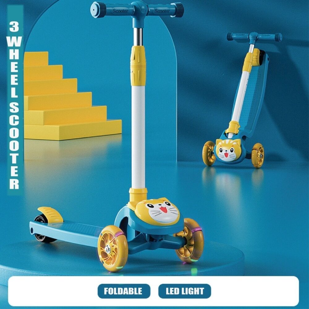 Scooter Children Folding Skateboard Kids Adjustable Height Flashing Light 3 Wheels Foot Scooters Scooter - Image 3
