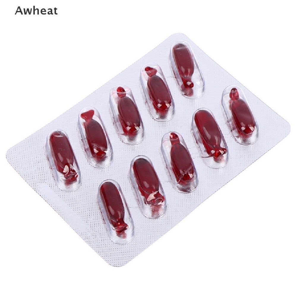 Ship from Malaysia ready stock 10pcs Halloween Fake Blood Capsule Plasma Pills Vampire Horror Funny Joke Prank new - Image 6