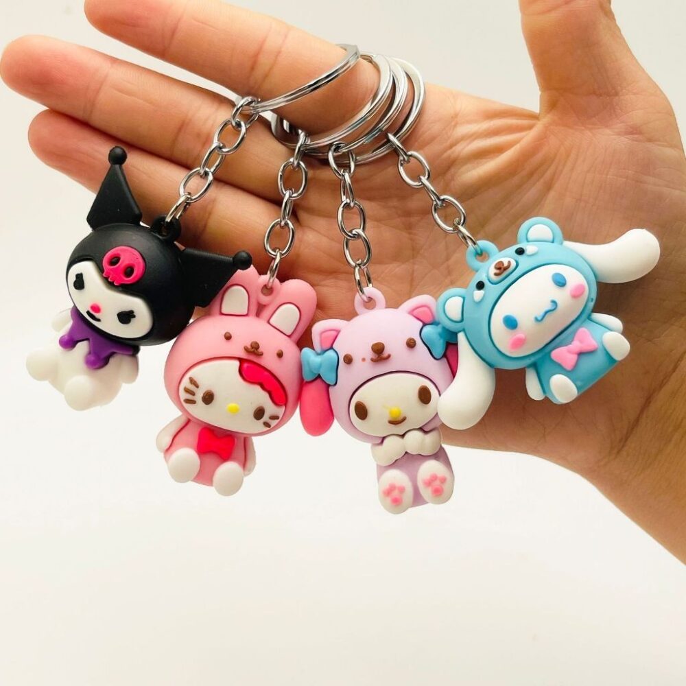 Sanrio Keychain Cute Kitty Melody Kuromi Key Ring Bag Pendant Deco Free Gift Souvenir Birthday Gift - Image 5