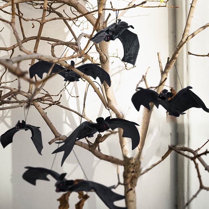 Fake Bat Halloween Decorations Haunted House Horror Props Halloween Party DIY Decorations Soft Bat Kids Toys