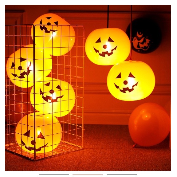 Halloween Glowing Pumpkin Balloon Latex Balloon Halloween Party Holiday Home Decor Pumpkin Lantern Children Gift