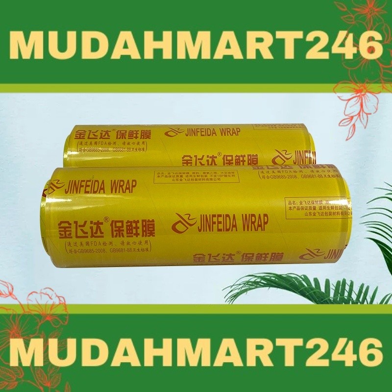 Food Plastic Wrap 300m/400m Wrapping Film Cling Fresh Keeping Gulungan Plastik Pembungkus Pembalut Bekas Makanan