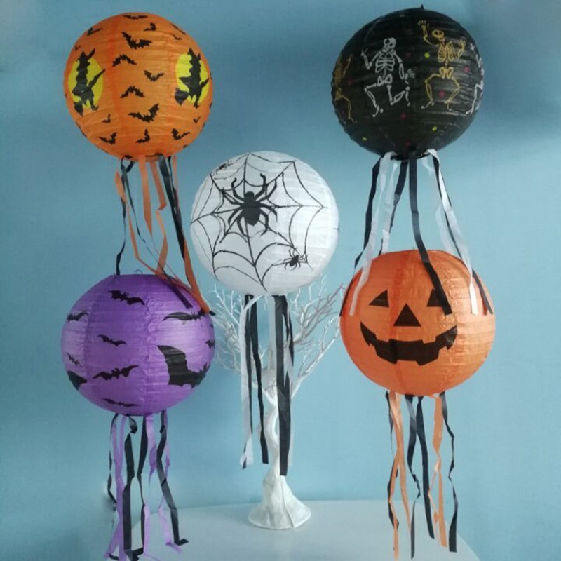 Halloween Paper Lantern Pumpkin Spider Skull Bat Hanging Lantern Halloween Decor Joie
