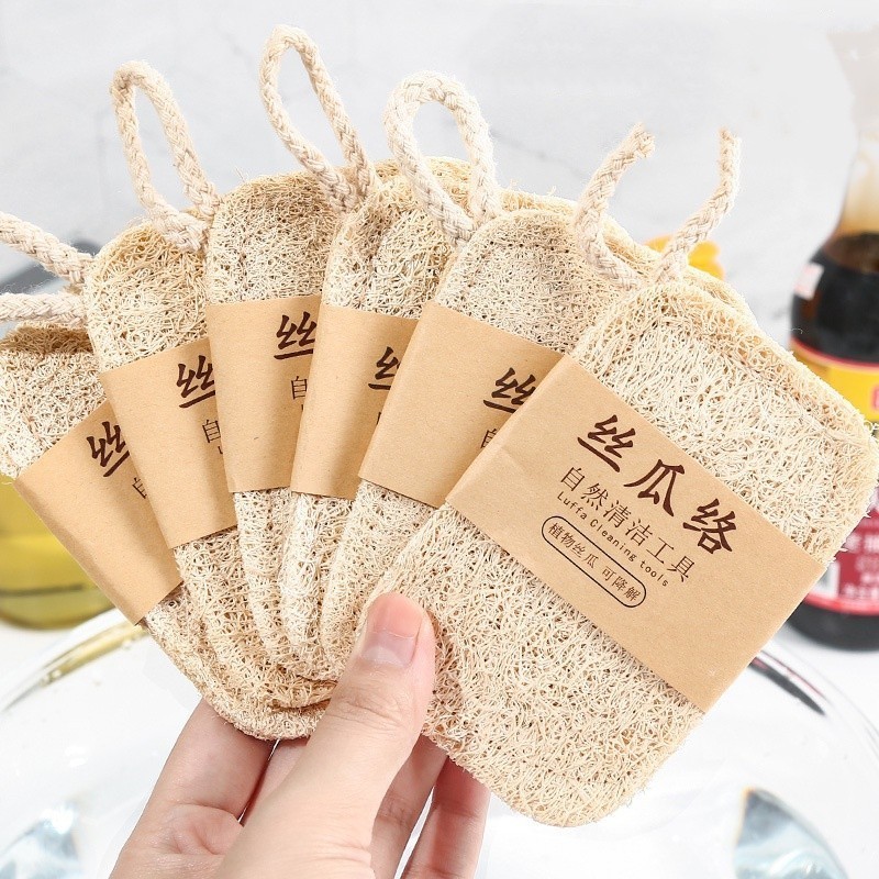 Active style loofah section kitchen cleaning farm planting dishwashing brush pot bathing scrubbing farm loofah pouch
